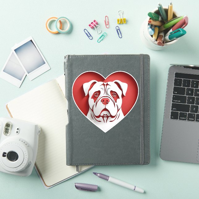 Pegatina Bulldog americano lindo, arte de cachorros (Funda para iPad)
