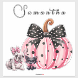 Pegatina Bulldog de Halloween de besos franceses cita XL ro