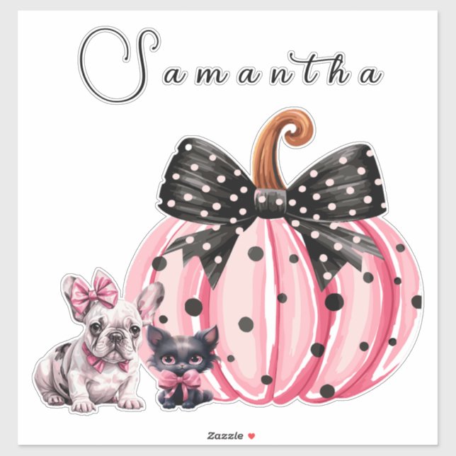 Pegatina Bulldog de Halloween de besos franceses cita XL ro (Hoja)