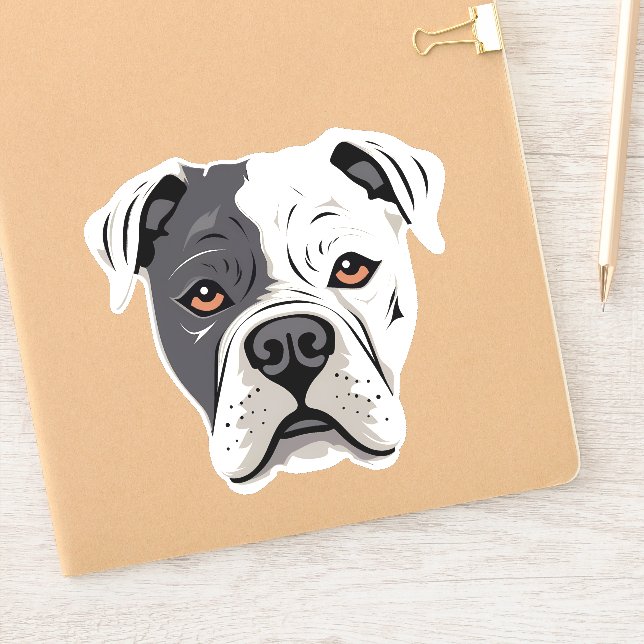 Pegatina Bulldog estadounidense mima cómica Personalizado d (Cuaderno)