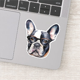 Pegatina Bulldog Francés con Gafas Impermeable