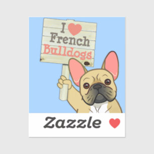 Pegatina Bulldog Francés con Letrero Personalizable