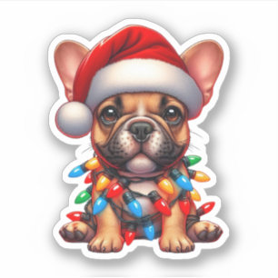 Pegatina Bulldog francés de Navidades hábiles