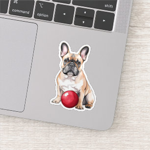 Pegatina Bulldog francés Fawn con bolas