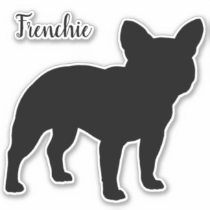Pegatina Bulldog francés Frenchie Silhouette Cute Perro Raz