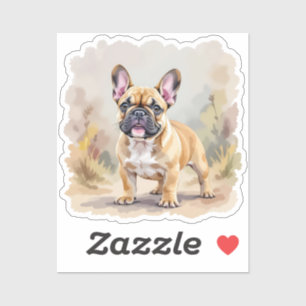 Pegatina Bulldog Francés Perro Frenchie Lindo Color Canela