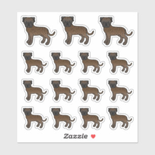 Pegatina Bullmastiff atigrado perros lindos de dibujos anim