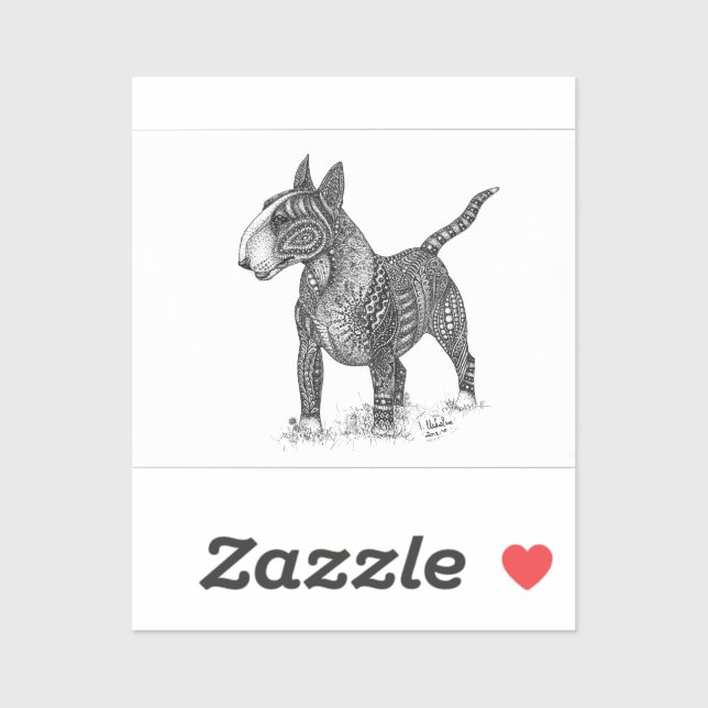 Pegatina Bullterrier Vinyl Sticker (Hoja)