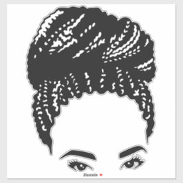 Pegatina Bun trenzado