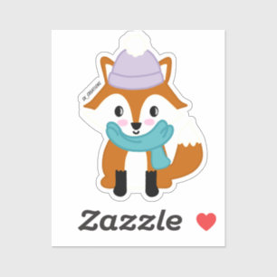 Pegatina Bundled Up Fox