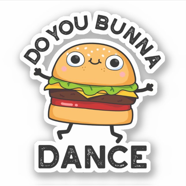 Pegatina Bunna Dance Funny Bun Pun (Anverso)