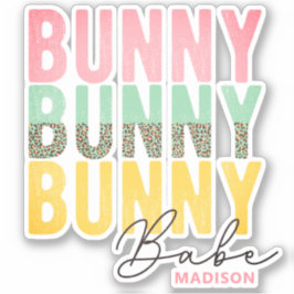 Pegatina Bunny Babe Cute Moderna Girly Easter Personalizada