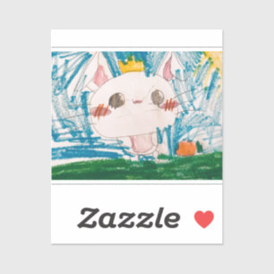 Pegatina Bunny de primavera - Blanco