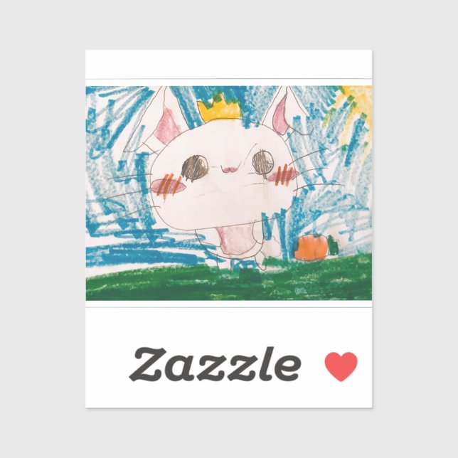 Pegatina Bunny de primavera - Blanco (Hoja)