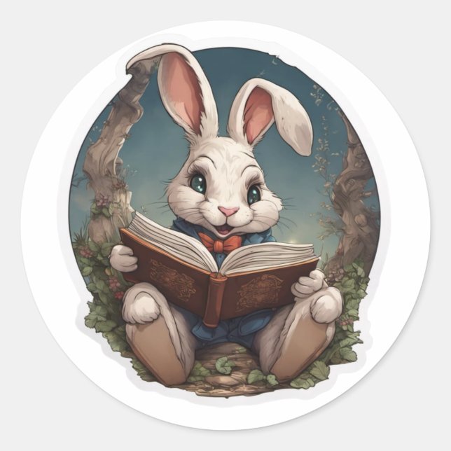 Pegatina Bunny del libro (Anverso)