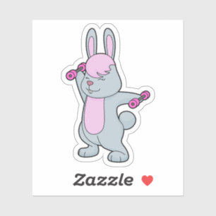 Pegatina Bunny Fitness Dumbbell
