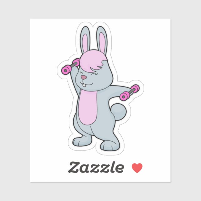 Pegatina Bunny Fitness Dumbbell (Hoja)