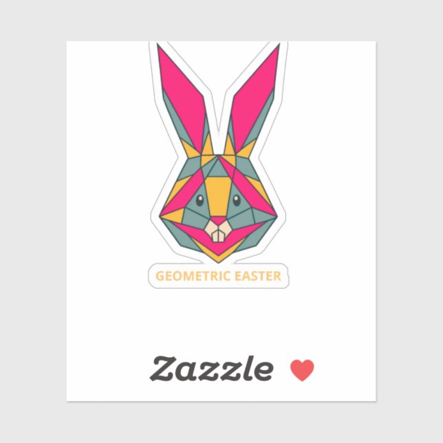 Pegatina Bunny geométrico de Pascua (Hoja)