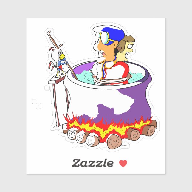 Pegatina Bunny Stew Pot (Hoja)