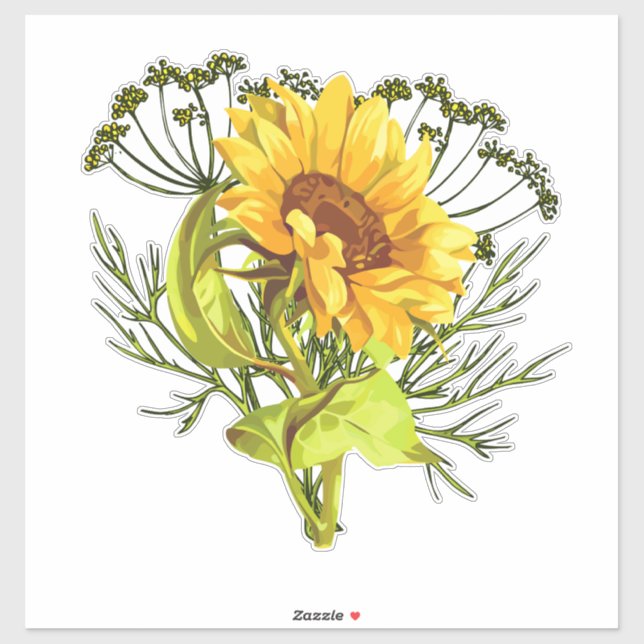 Pegatina Buque de girasol (Hoja)
