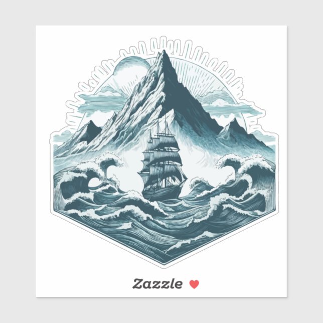 Pegatina Buque de navegación (Hoja)