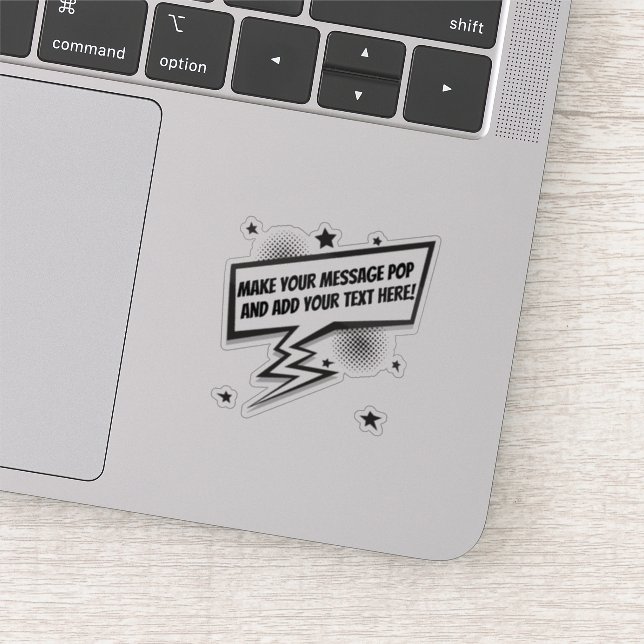 Pegatina Burbuja del discurso de la llamada al estilo cómic (Detalle)