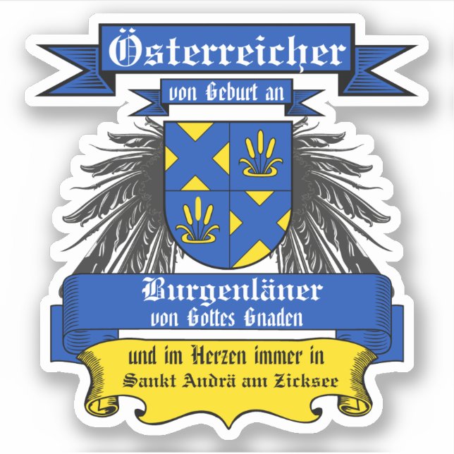 Pegatina Burgenland Von Gottes Gnaden Wappen Österreich (Anverso)