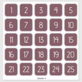 Pegatina Burgundy Customizable Square Number Stickers 