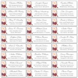 Pegatina Burgundy Red Floral Boda Dirección de invitado