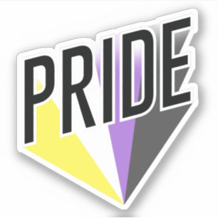 Pegatina Burst de Orgullo no binario