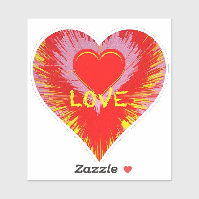 Pegatina Bursting Heart (Hoja)