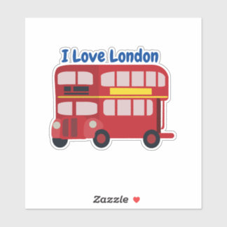 Pegatina Bus rojo de Londres de doble decante