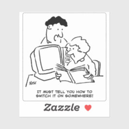 Pegatina Buscando cómo encender el equipo