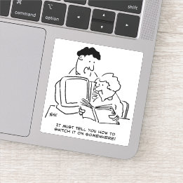 Pegatina Buscando cómo encender el equipo