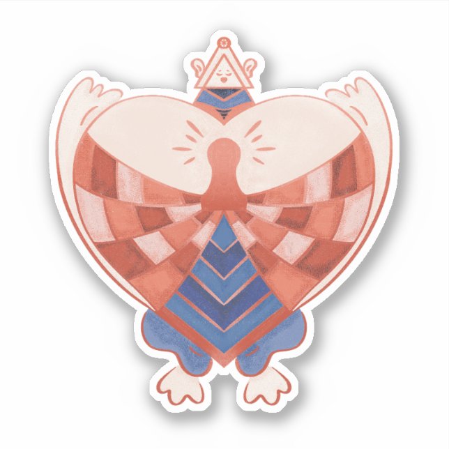 Pegatina Buscar mi corazón: Bloqueo en forma de corazón (Anverso)