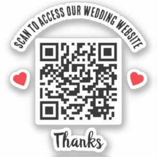Pegatina Buscar Para Acceder Al Código QR Del Boda Web Red 