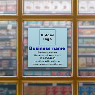 Pegatina Business Brand on Light Blue Large Square Vinyl