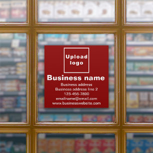 Pegatina Business Brand on Red Large Square Vinyl Sticker