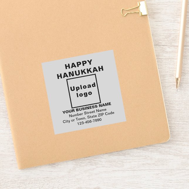 Pegatina Business Hanukkah Saludo en Grey Square Vinyl (Cuaderno)