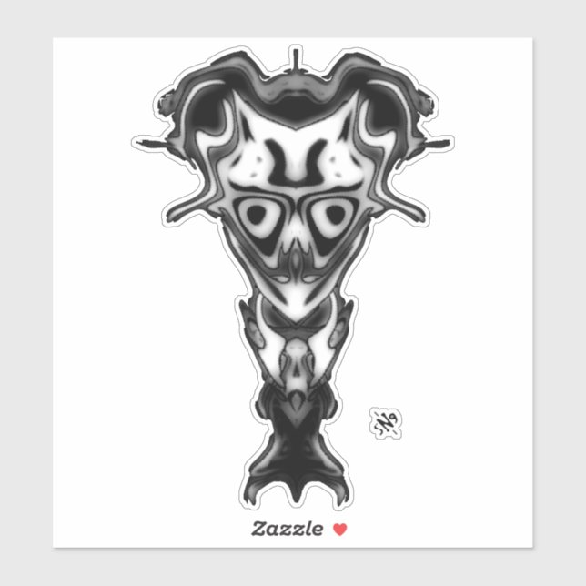 Pegatina Busto del demonio del inframundo v0.3 (Hoja)