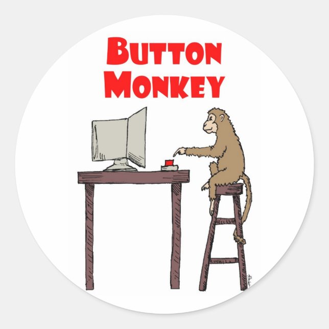 pegatina "Button Monkey" (Anverso)