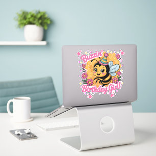 Pegatina Buzzin 'Birthday Chica Bee Theme Cute Bee Lover