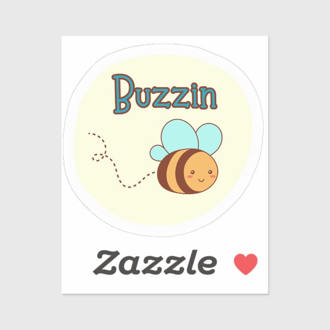 Pegatina Buzzin Cute Bee Design (Hoja)
