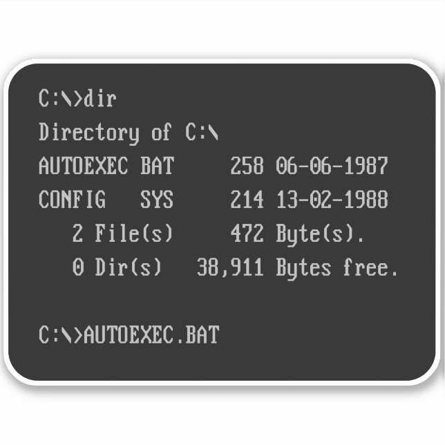 Pegatina C:\> Línea de comandos del símbolo del sistema de  (Anverso)