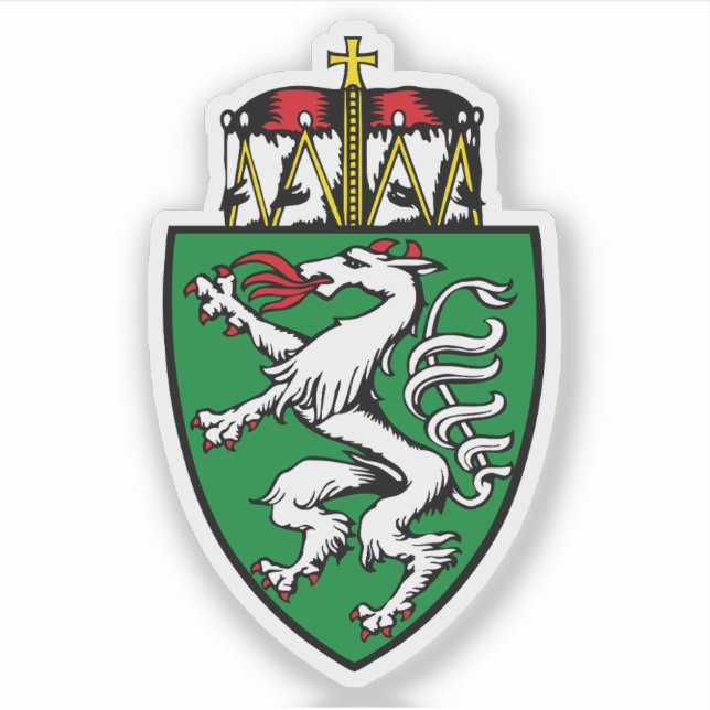 Pegatina C.O.A. del estado de Estiria (Steiermark), Austria (Anverso)