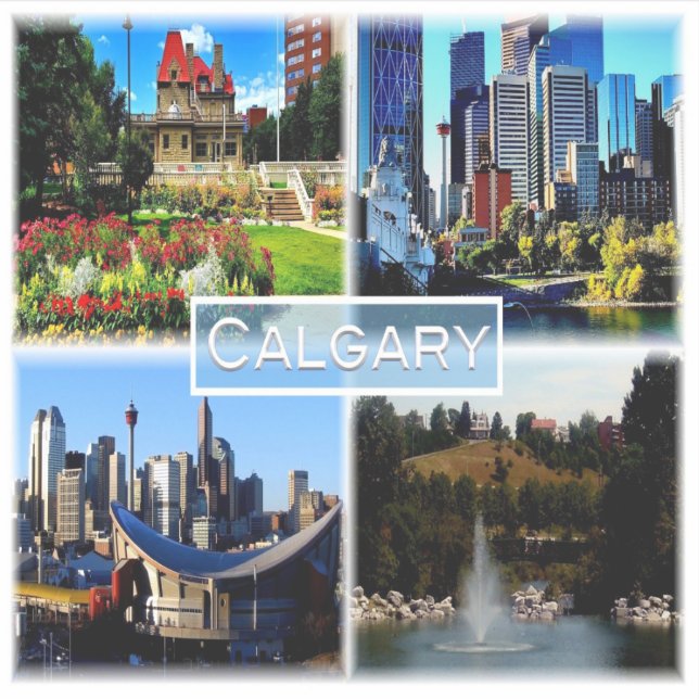 Pegatina CA Alberta - Calgary - Jardín de la sangre azul - (Anverso)