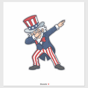 Pegatina Caballero Patriótico Dabbing Diseño Vector Vintage