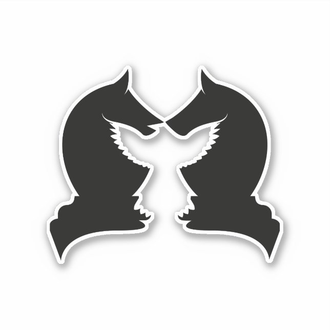 Pegatina Caballeros de ajedrez y águila (Anverso)