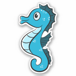 Pegatina Caballito de mar azul