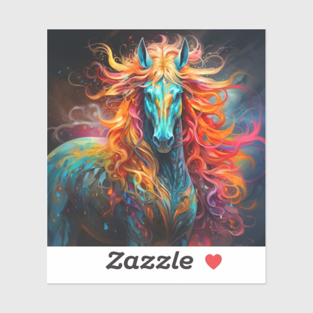 Pegatina Caballo Artsy (Hoja)